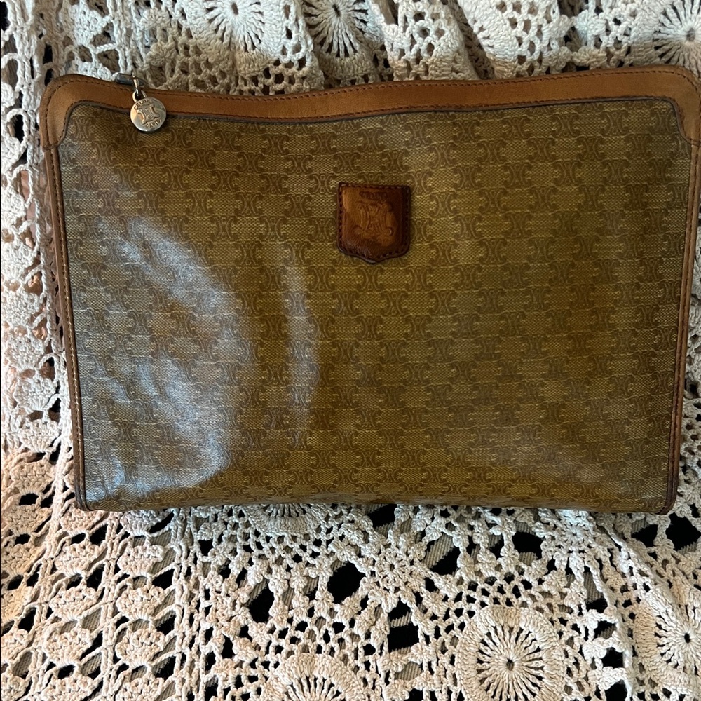 Vintage project, Celine Brown and Tan Clutch